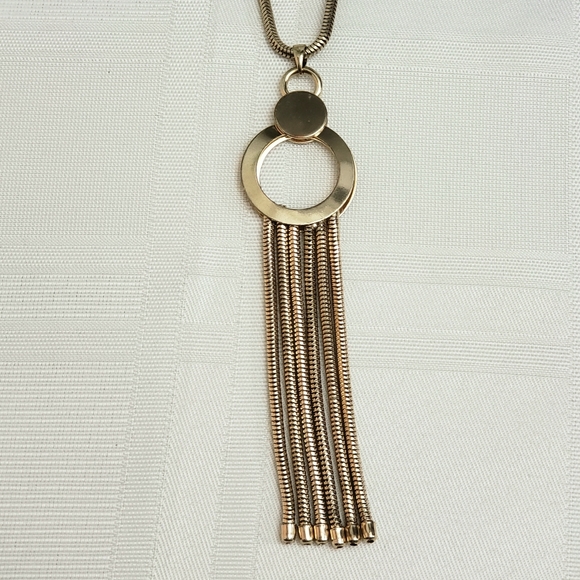 Long Silver Jelly Fish Tassle Statement Necklace - Picture 2 of 6